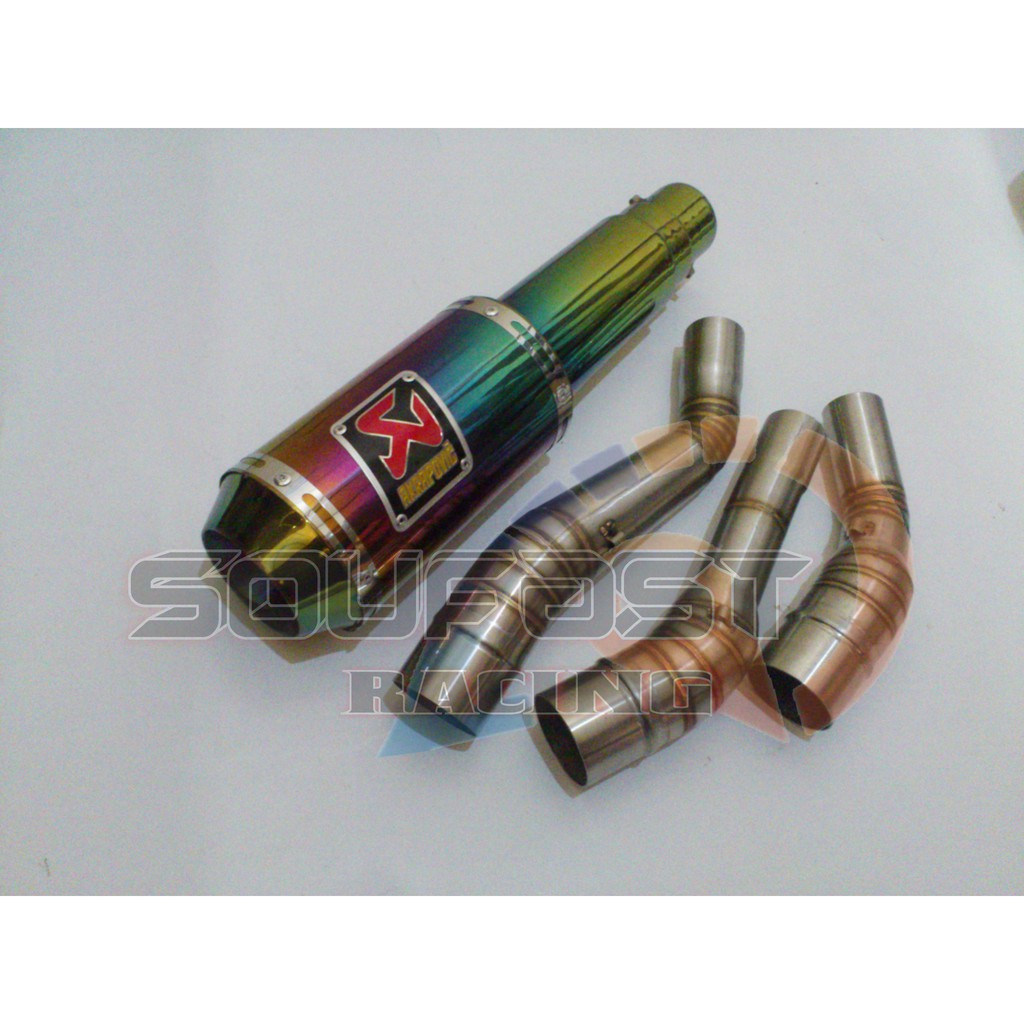 knalpot racing all new cbr150r cbr150r new cb150r slip on knalpot akrapovic gp m1 rainbow