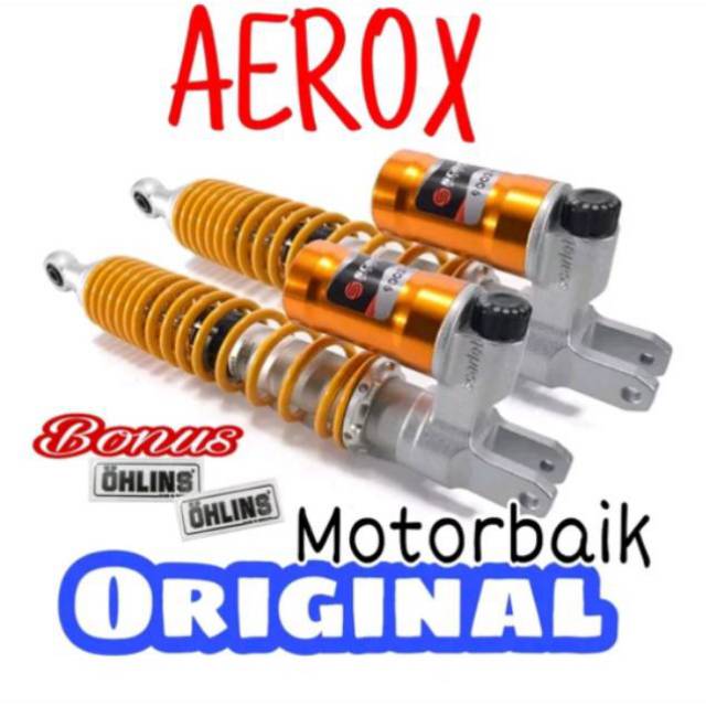 Shock scarlet aerox tabung bawah model ohlins free stiker