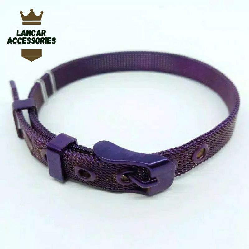 Gelang Gesper Titanium Gelang Tangan Titanium Stainless Steel Anti Karat Premium Quality Untuk Charm Liontin Emas