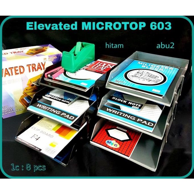 

Office & Stationery | Document Organizer | Elevated Tray Triple Deck Dokumen / Letter Tray Microtop 603 | Best Seller