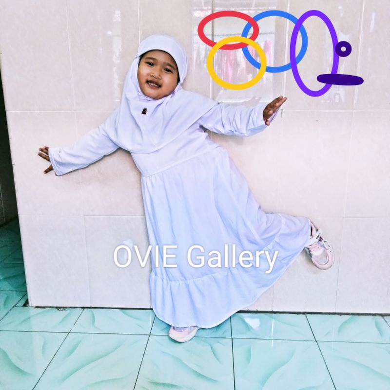 baju gamis anak putih polos#gamis manasik haji anak#gamis anak terkini#gamis anak putih polos termur