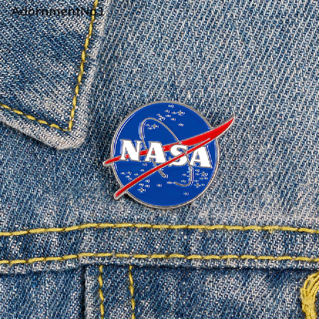 (AdornmentNo1) Bros / Pin Motif Logo NASA Astronot Bahan Alloy Untuk Aksesoris Pakaian