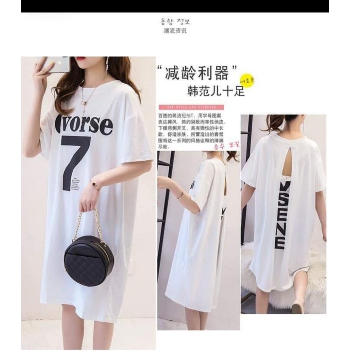 Dress wanita import New model bahan katun premium-Putih