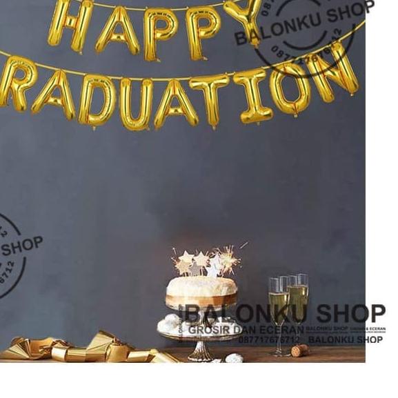 ☊ Balon Foil Happy Graduation / Balon Graduation Set / Balon Set Wisuda ✺