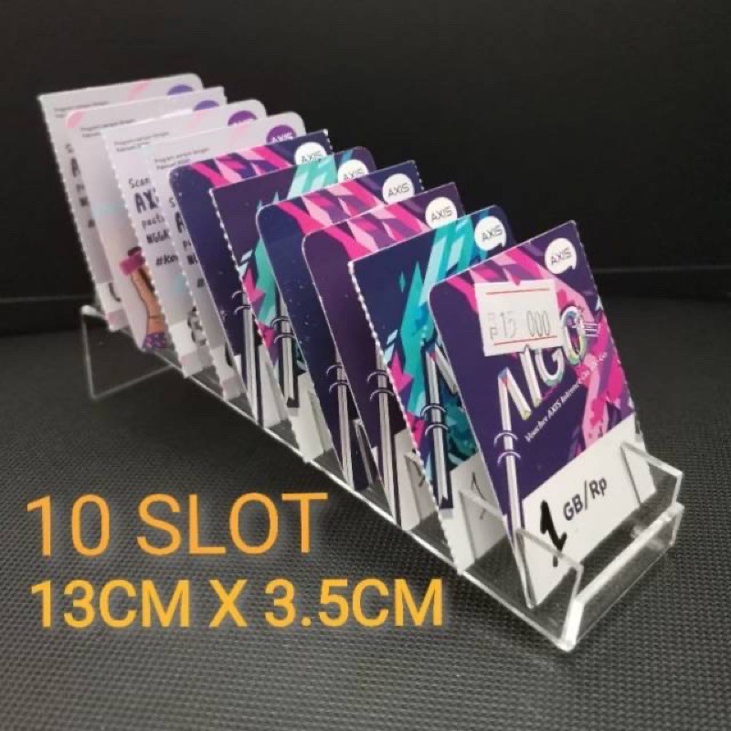 Tempat dudukan perdana/dudukan Voucher Akrilik 10 - 20 SLOT