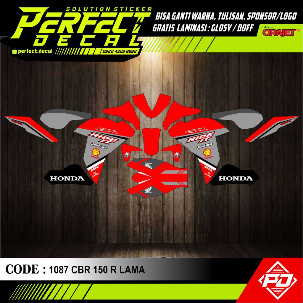 Decal Stiker Motor CBR 150 R LAMA / OLD Full Body Sticker Custom Variasi