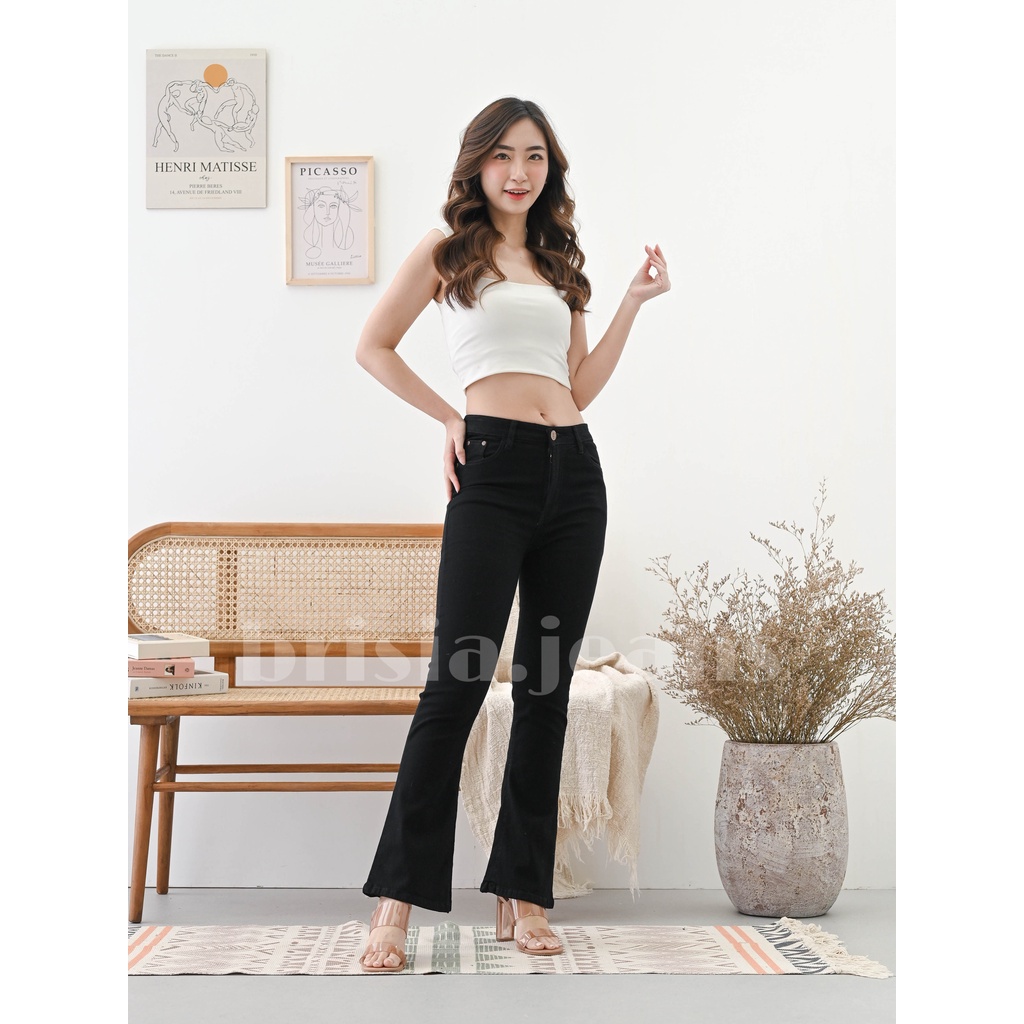 [SIZE 28-38] NA-EUN Highwaist Cutbray Jeans - 4 WARNA