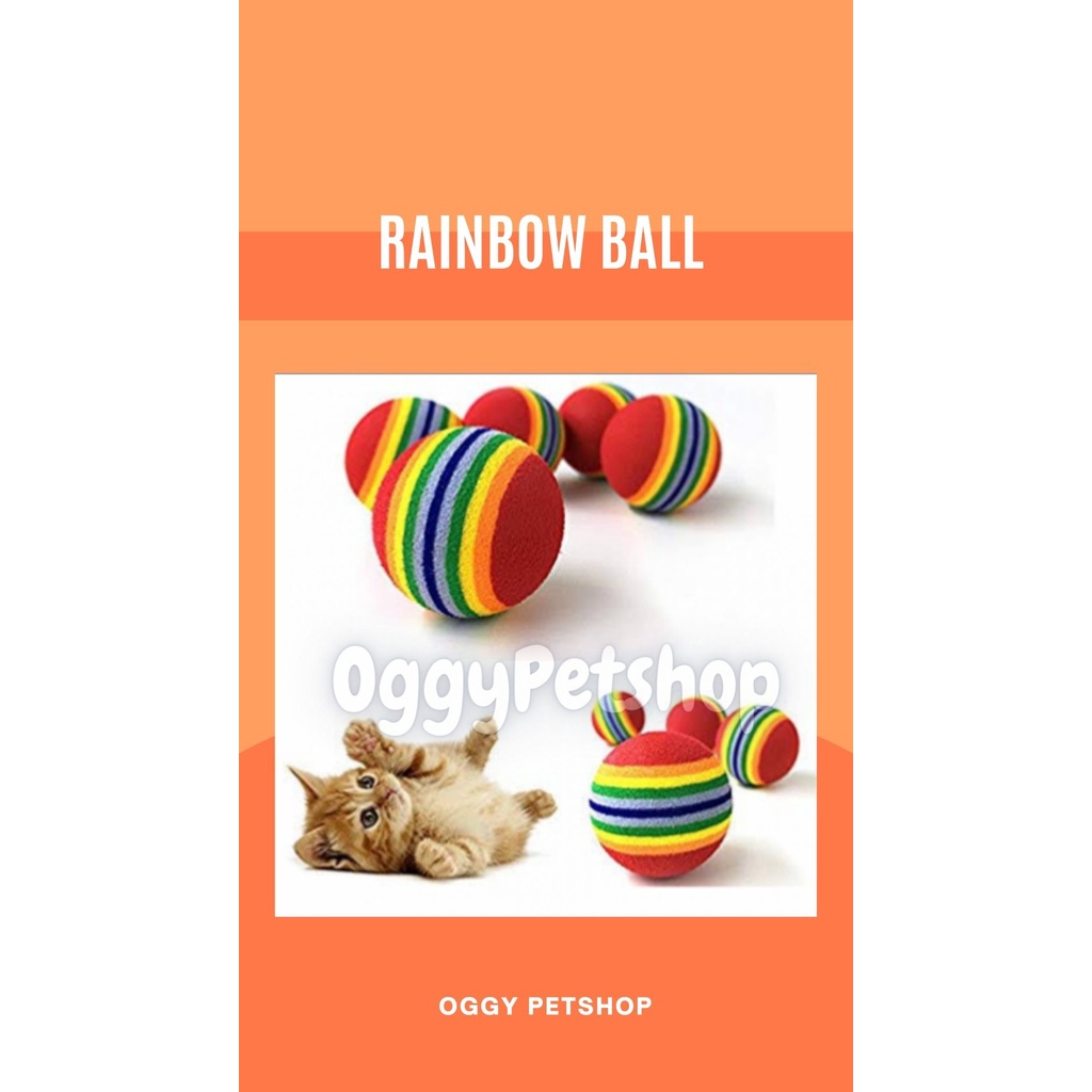 Mainan Rainbow Ball Small Dog Cat Pet EVA