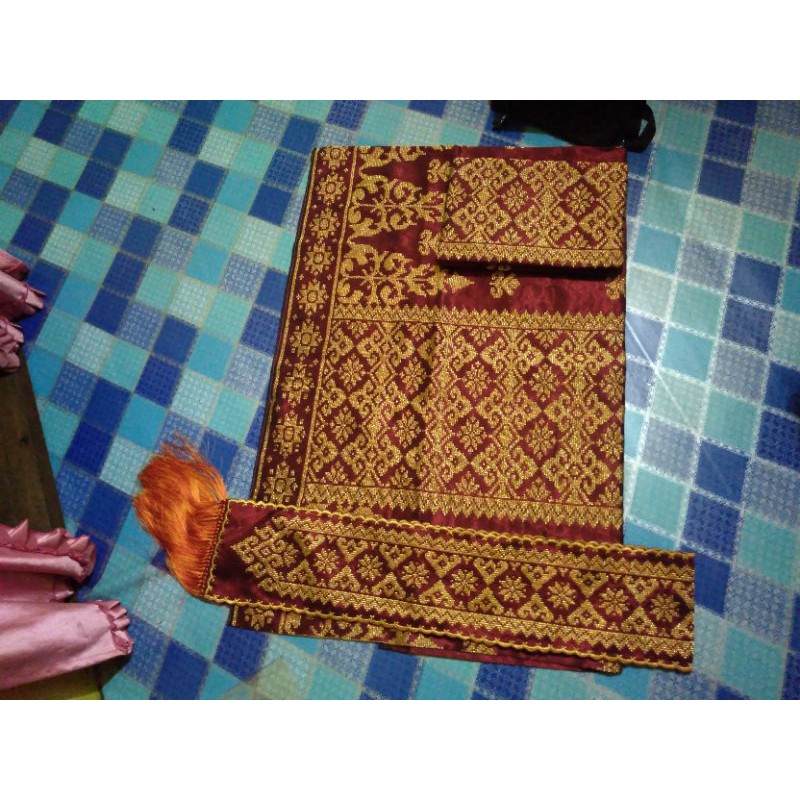 Jual Tenun Songket Bengkalis Riau Motif Pucuk Rebung | Shopee Indonesia