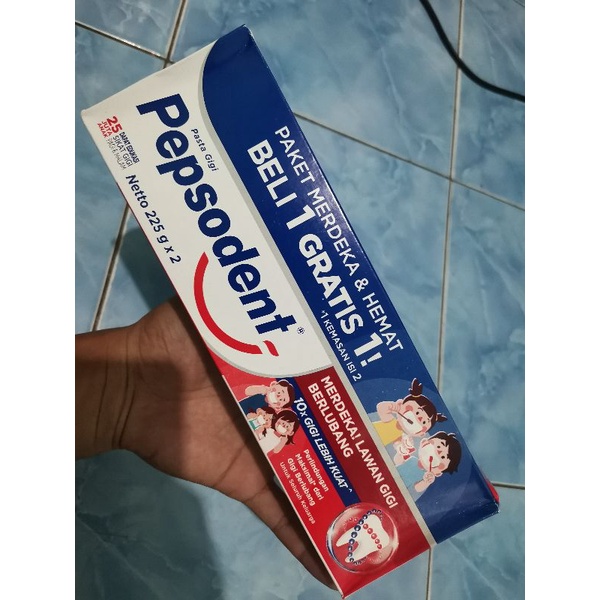 PEPSODENT Pencegah Gigi Berlubang Pasta Gigi 225 gr Twin Pack / Pepsodent 225 isi 2