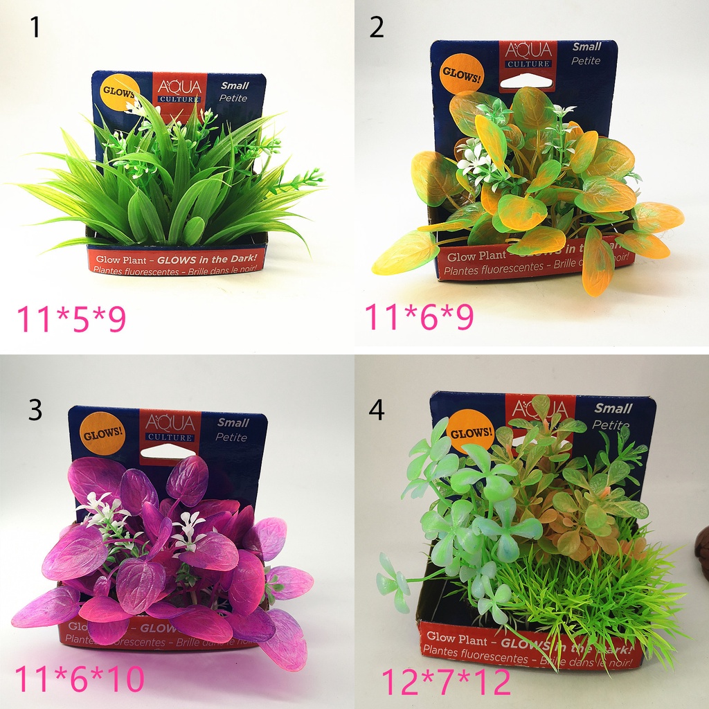 Glow Plant Luminous Tanaman Articial plastik Hiasan Ornamen Akuarium