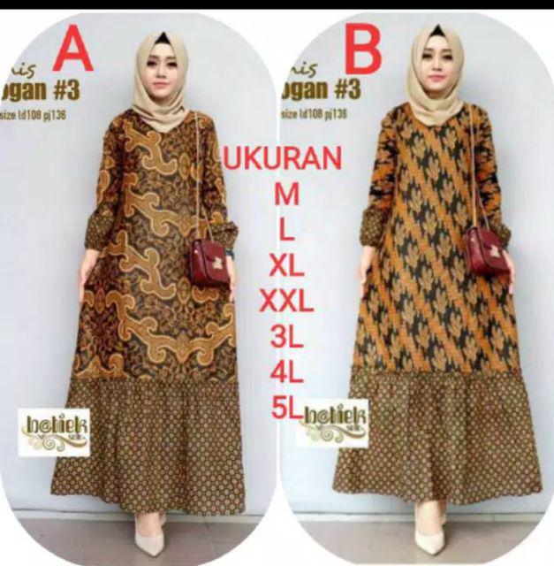 Ms Gamis Batik Sriwedari Maxi Katun Bumil Allsize Dan Jumbo