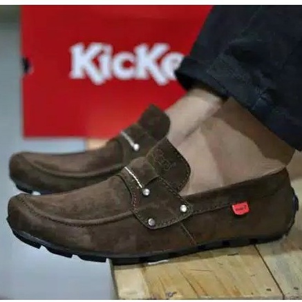 Sepatu Kickers Knop Sepatu Pria Kasual SLip on Suede Murah Santai papara