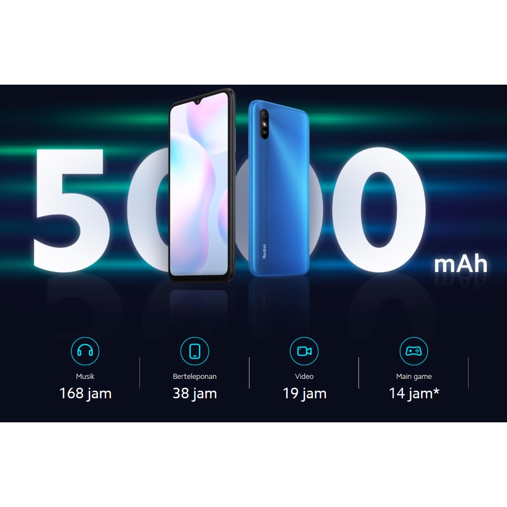 Xiaomi Redmi 9a RAM 4GB/128GB  Layar 6,52 Inci HP Baru Garansi 1 Tahun 4G LTE Smartphone