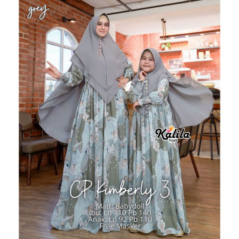 NEW BEST SELLER KIMBERLY 8 SET GAMIS IBU ANAK //GAMIS UWAIS// FREE MASKER ORIGINAL BY KALILA HIJAB