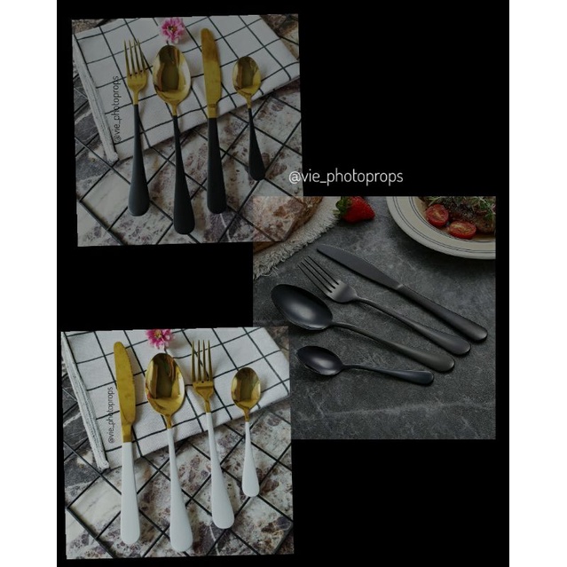 Sendok Makan Set Seri 1 / Cutlery Set Props Foto / Properti Fotografi