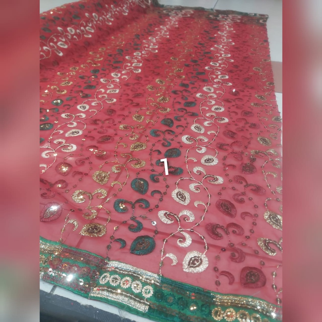 kain sari india meteran/bahan sari india meteran/kain meteran/bahan tekstil