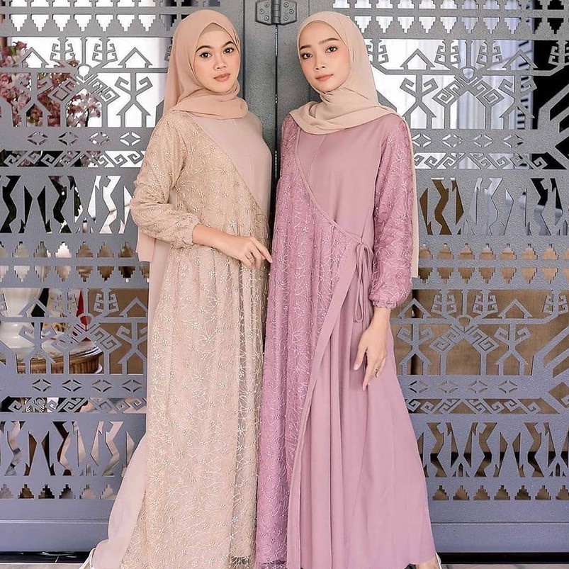 DRESS MAXI KONDANGAN - AUREL DRESS - DRESS GAMIS MUSLIM BATWING - DRESS KONDANGAN REMAJA