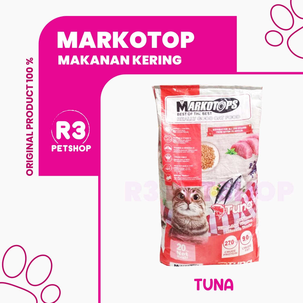 Makanan kucing kering Markotops 20kg adult Dry food ( EKSPEDISI )