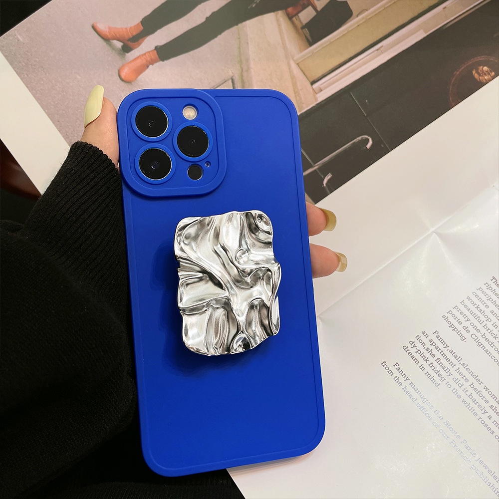 IPHONE Casing Handphone Bahan Silikon Warna Biru Untuk Iphone7 8 PLUS X XR XS 11 12 13 14 MINI PRO MAX SE 2020