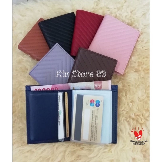 Dompet Kartu CardHolder Pria Wanita - Embos Jahit