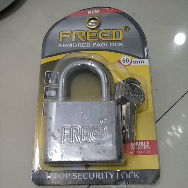 GEMBOK PUTIH 50MM LEHER PENDEK