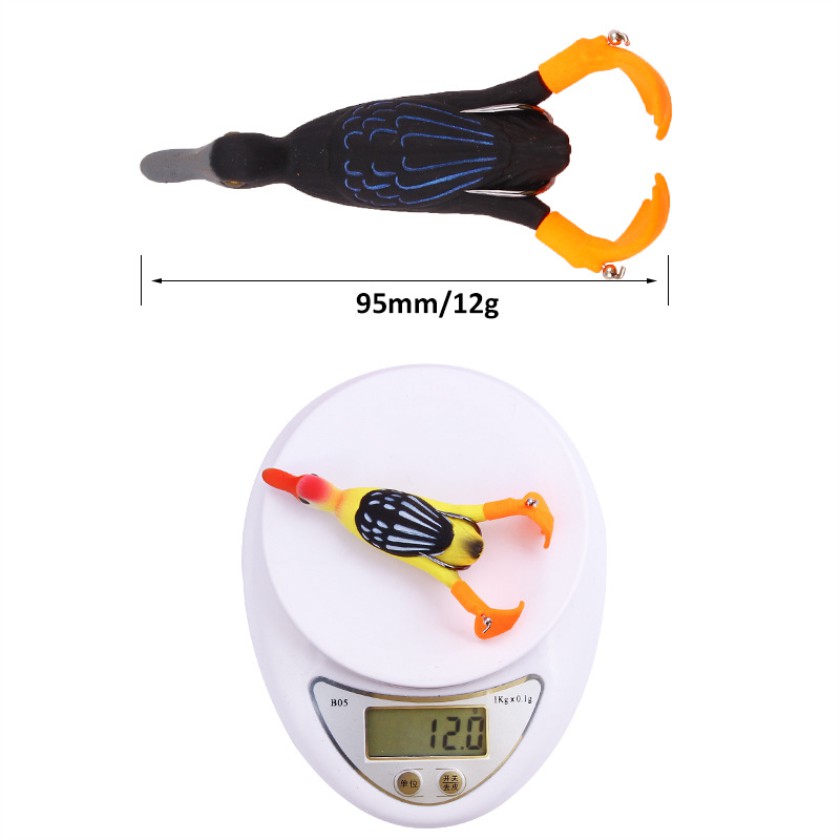 1Pcs New Lifelike Duck Fishing Lure Umpan Bebek Simulasi Pancing 9.5cm 11.2g Swimbait Bass Wobbler Bait Kait Memancing Tackle