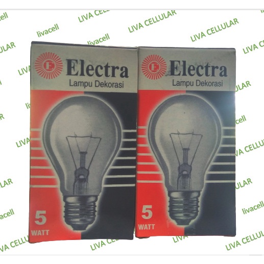 Lampu Bohlam/Pijar Electra 5 watt, 10 watt, 15 watt, 25 watt, 40 watt, 60 Watt Electra