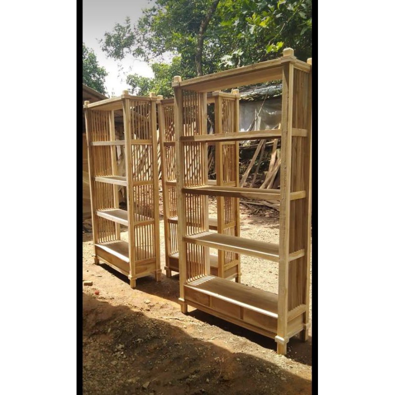 Lemari rak buku minimalis jati  #Almari buku, Lemar pajangan, Penyimpanan, Rak buku kayu jati jepara