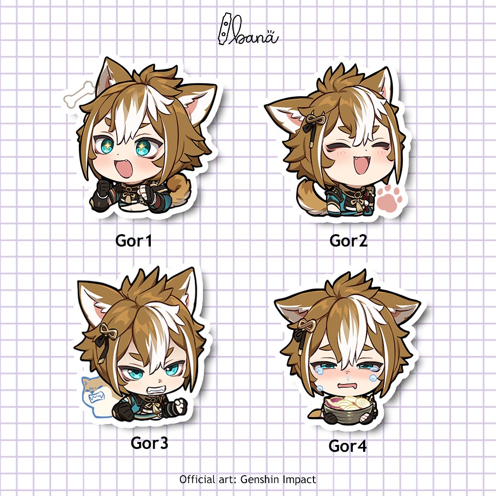 

Stiker Genshin Impact GOROU Sticker Vinyl Waterproof Bijian | BANA