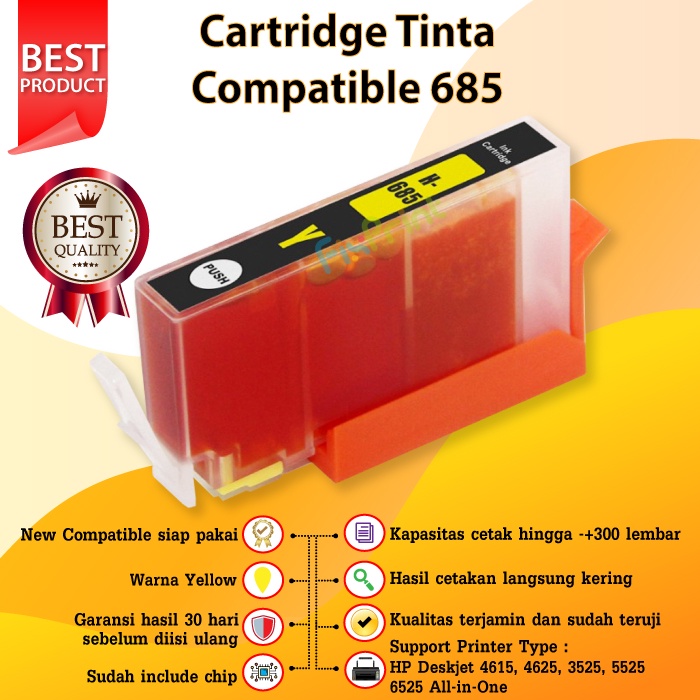 Cartridge Tinta Compatible 685 Printer HP 4615 4625 3525 5525 6525