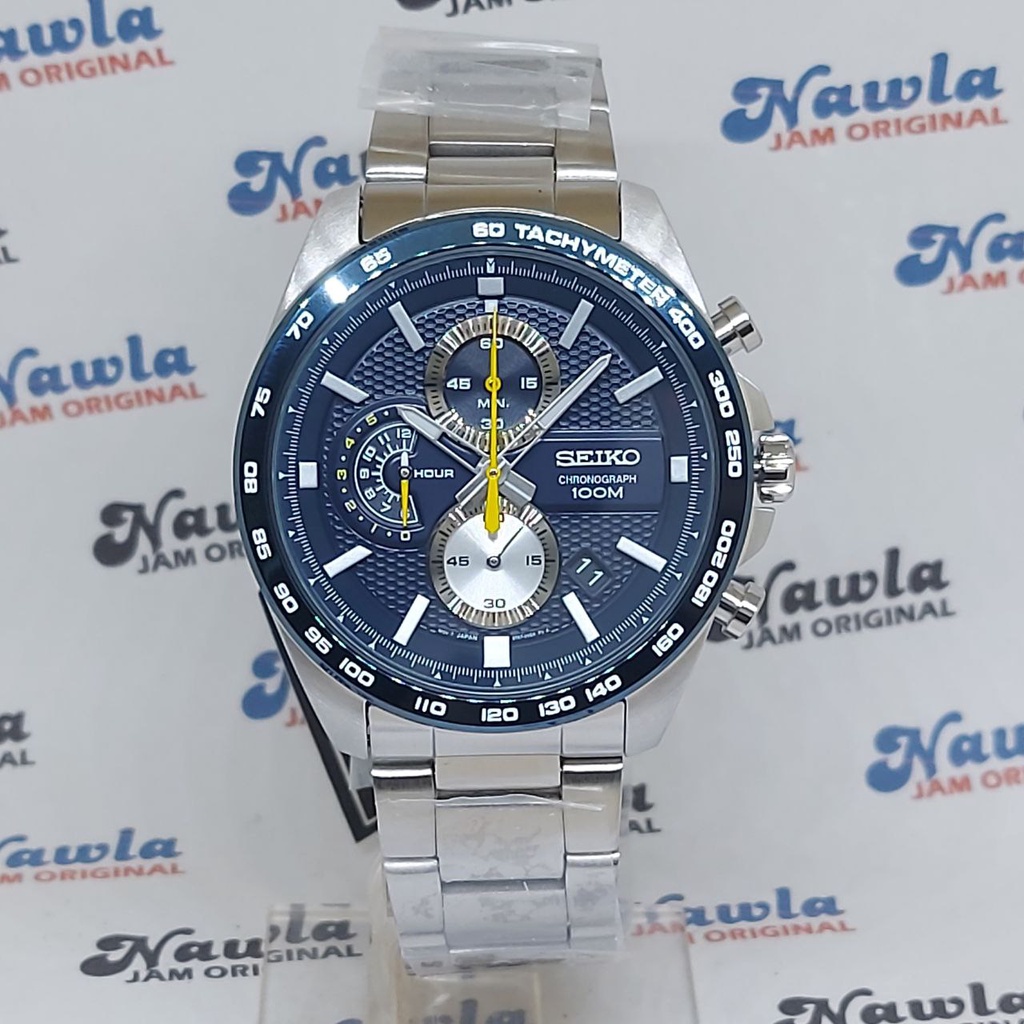 Seiko Quartz SBB259P1 Chronograph Blue Dial - Jam Tangan Pria SSB259