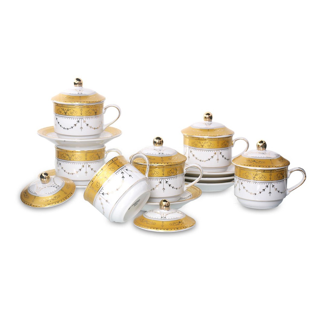 Cup Saucer Cangkir piring dengan tutup vicenza Y85 padi lily lolli poppy