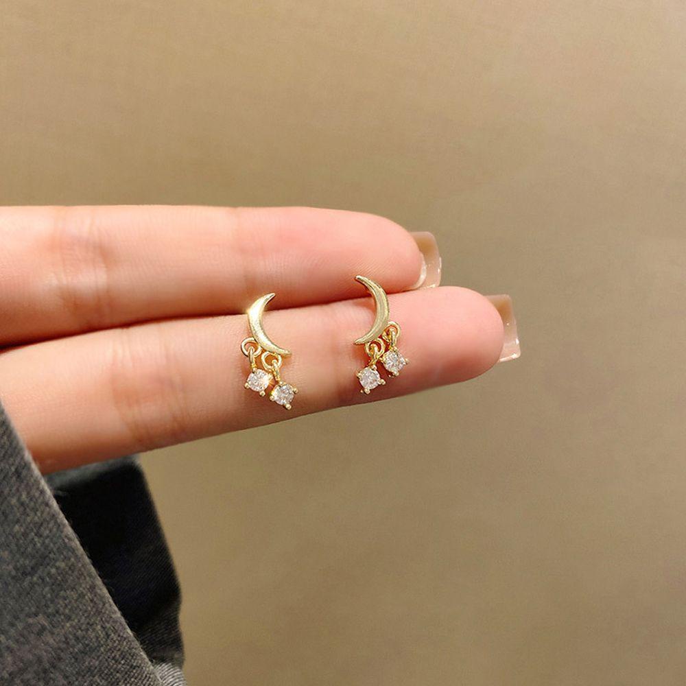 Needway Wanita Menjuntai Anting Trendi Eleagnt Temperamen Zirkon Kristal Drop Earrings