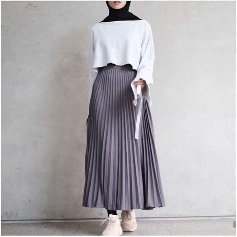 Rok Plisket Premium/Flare Skirt/Pleats Skirt/Hyget Super