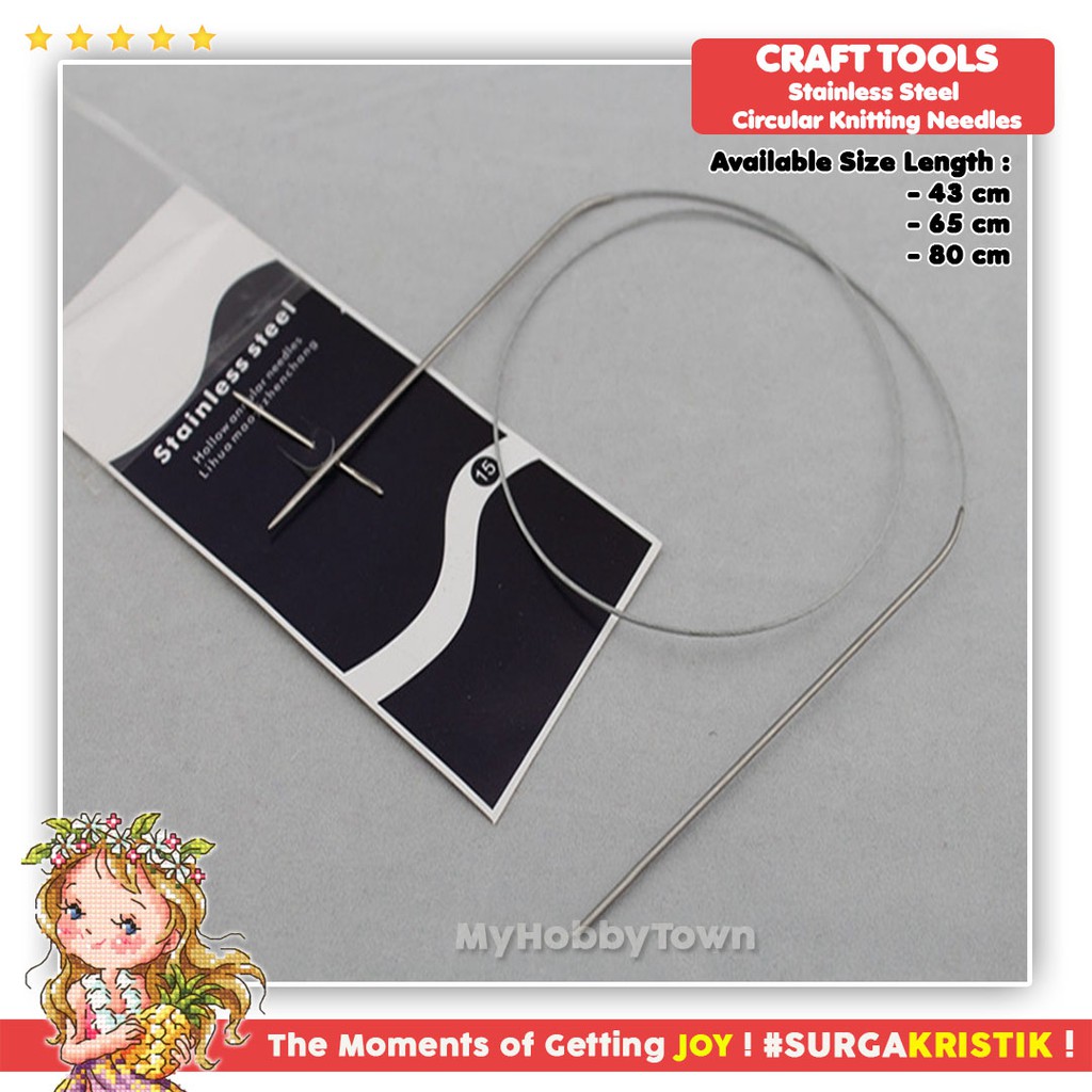 Set Isi 11 pcs Jarum Rajut Knit Circular Needle Stainless Steel
