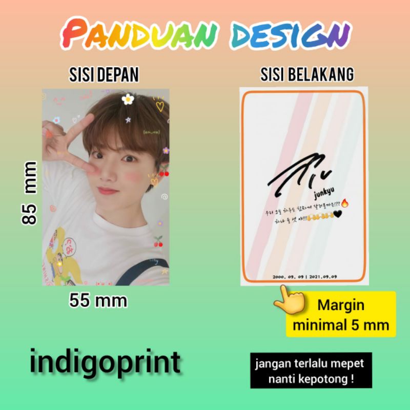 CETAK PHOTOCARD  CUSTOM CETAK 2SISI GROSIR