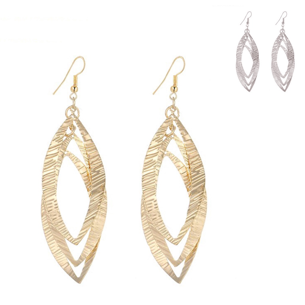 Hu Hu Hu Hu Hu Alat Bantu Pasang Kacamata♡ 1 Pasang Anting Rantai Panjang Desain Daun Bahan Alloy Tahan Korosi Ramah Kulit Untuk Wanita