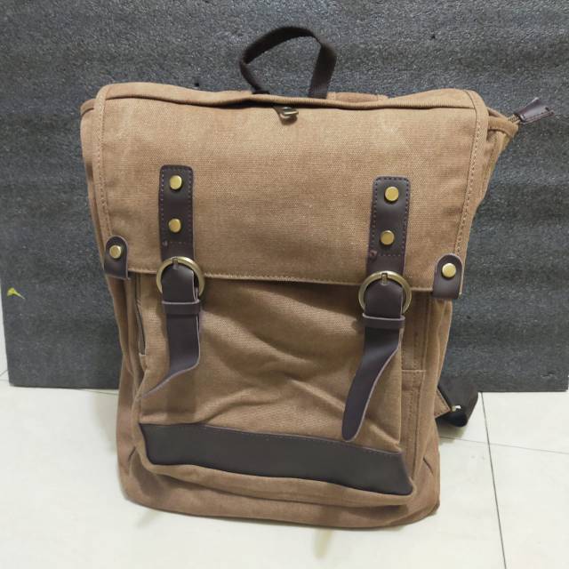 Sale tas ransel bahan kain kanvas backpack sekolah kuliah