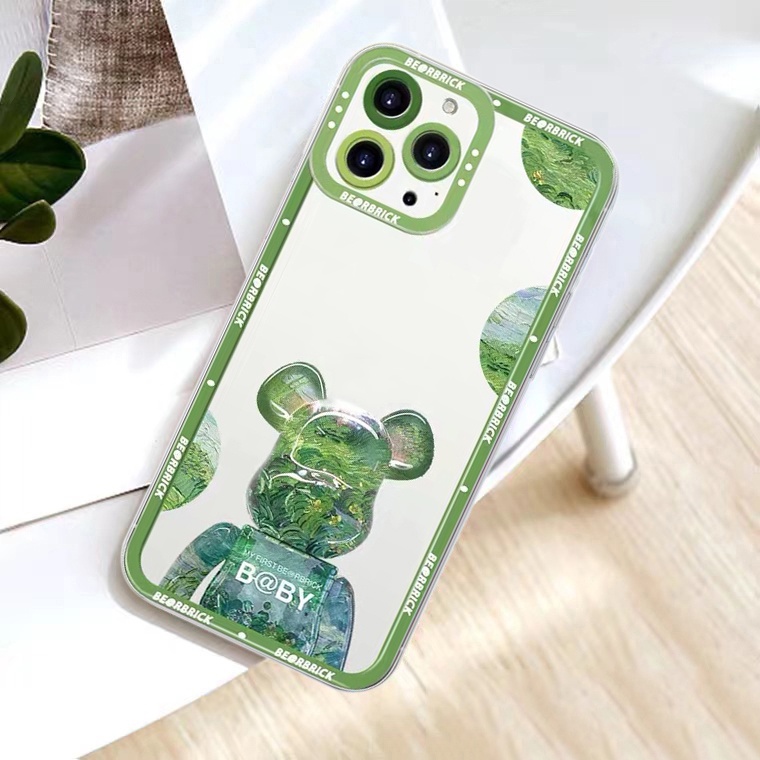 Soft Case Silikon Transparan Motif Beruang Untuk iPhone 13 12 11 Pro Max X XR Xs 8 PLUS 7 6S 6