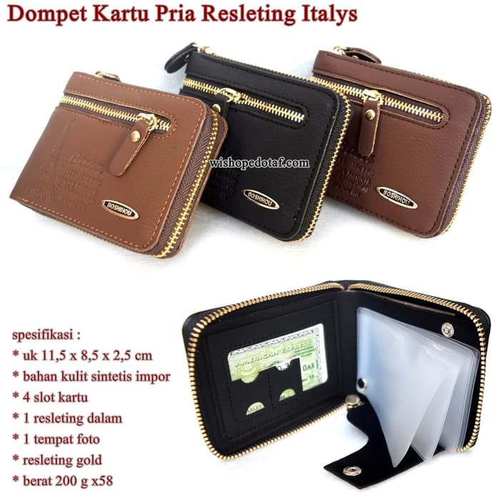 Dompet Kartu Pria Resleting Italys premium