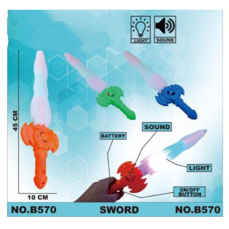 Mainan Pedang Anak Sword Lampu Warna/ Pedang Led