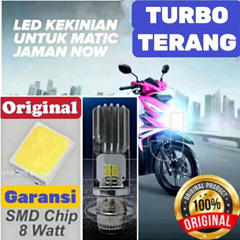 Lampu LED motor depan matic bebek TURBO TERANG untuk semua motor