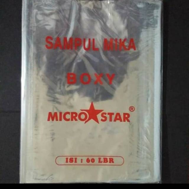 Sampul Buku Mika Plastik Boxy Campus Maxi Micro Star  per Pack isi 60