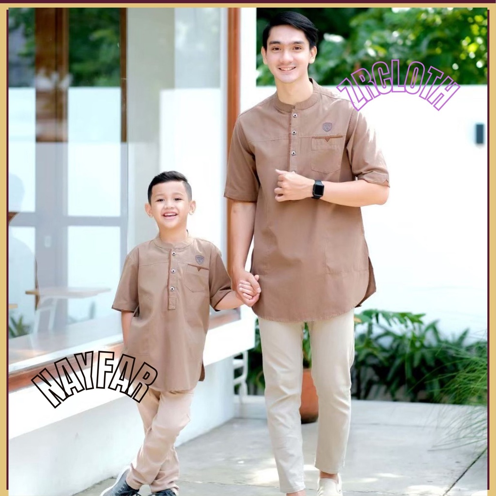 nayfar baju kurta couple muslim /baju koko ayah dan anak premium original NF
