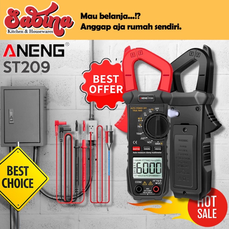 Clamp Meter Multimeter Digital Multitester Tang Amper Pengukur Arus ST209