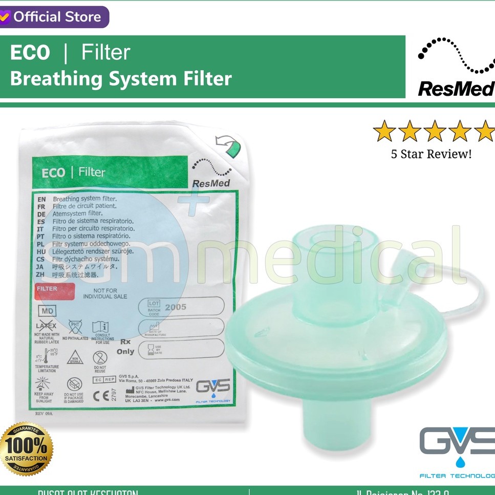 Jual Resmed Eco Filter Spare Part Breathing System Filter - AB Filter ...