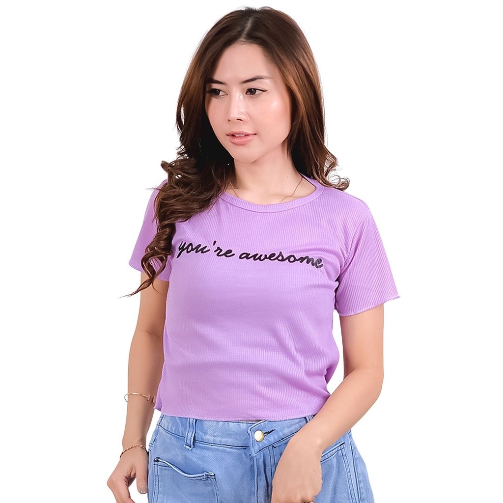 Tq88indonesia Baju Kaos Wanita Terbaru / Awesome Kriwil Top RIB / Baju Atasan Wanita Kekinian