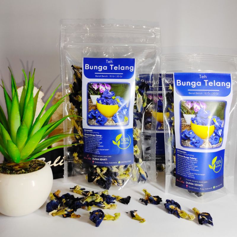 

TEH BUNGA TELANG/TALANG (BUTTERFLY PEA) KEMASAN STANDING POUCH SEAL LEBAR