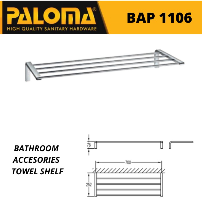 PALOMA BAP 1106 Rak Handuk Baju Gantungan Hanger Dinding Kamar Mandi